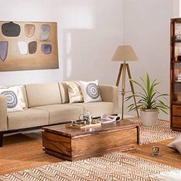 urban ladder Vector Rectangular Solid Wood Coffee Table in Teak Finish-picture-7