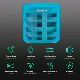 BOSE SoundLink Color II Portable Bluetooth Speaker (Clear Sound, Mono Speaker, Blue) image 2