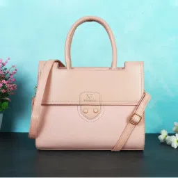 NFI Essentials Women Textured Pink Satchel Bag-picture-6