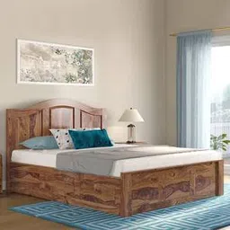 urban ladder Ballito Solid Wood King Size Box Storage Bed in Teak Finish-picture-16