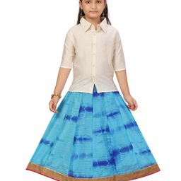 Aarika Girls Off White & Blue Lehenga Choli Set-picture-47
