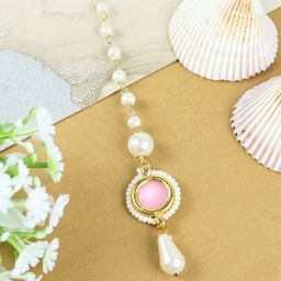 Asthetika Kids Girls Gold-Plated Kundan-Studded & Beaded Maang Tikka-13