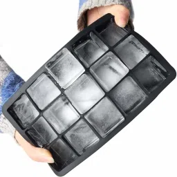 on gate Silicone Ice Cube Trays Molds, 15 Cavities Ice Tray Black Silicone Ice Cube Tray image 2