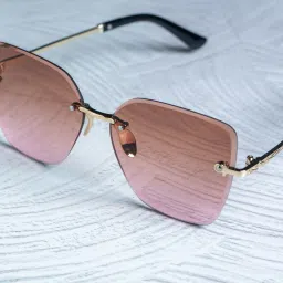 the magnifique Gradient, UV Protection, Mirrored, Toughened Glass Lens Retro Square, Rectangular, Over-sized Sunglasses (Free Size) image 4