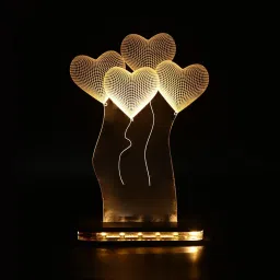 4 Heart balloons 3D night lamp with warm white light gift for loveable person Table Lamp-25