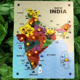 Wooden India Map Puzzle for Kids with States,Their Capitals,18Pieces withKnob128-image-4