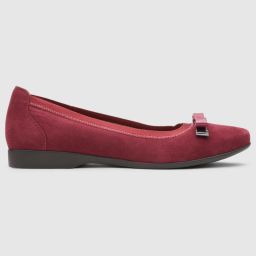 Un Darcey Bow Wine Suede Boat Shoes For Women-image-49