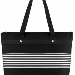 Black Men & Women Tote Tote Sling Shoulder Bag for Women | Zip Handbag for Travel & College-image-53