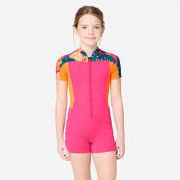 Girls' Shorty Swimsuit 100 All Hotu Lightweight & Stretchable Pink-image-7