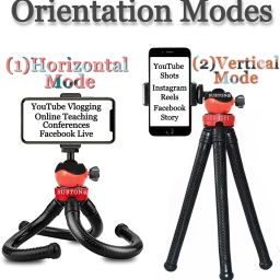 subton Flexible Gorilla Tripod with 360 Degree Rotation Ball Head For Cellphone and Camera | Octopus Travel Tripod for Photography/Live Streaming/Vlogging | Compatible With All Types of CellPhones Tripod, Tripod Ball Head, Tripod Bracket, Tripod Clamp, Monopod image 4
