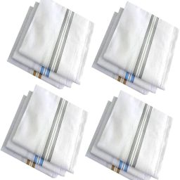 Ishaya Stores White SW Formal Handkerchief Pack Of 12 ["White"] Handkerchief-image-75