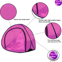 silver shine Polyester Kids Washable Polyester Adults Washable Kids Baby Mosquito Net with base Mosquito Net Mosquito Net image 2