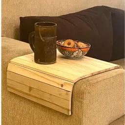 Wooden Sofa Armrest Tray |Tambour Tray|Flexible And Foldable|Dining Table Mat Coasters, Tray Serving Set-2