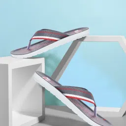 Men PUK2209G Men's Lightweight & Waterproof Grey-Red Flip Flops | Everyday Slippers Sandal-image-25