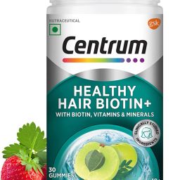 Healthy Hair Biotin+| 30 Gummies | 100% RDA of , Amla, Vitamins,Minerals-1