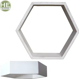 hiba enterprises Wall Shelf Decorative Hexagon Shape Book Shelf Handmade Solid Wood Shelves Shelf Bracket image 2