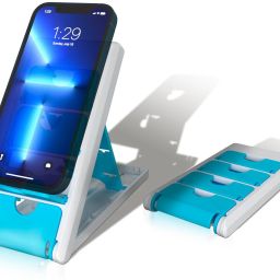 STRIFF Foldable Smartphone Stand, Adjustable Height, Anti-Slip, Compact (Sky) Mobile Holder-image-71