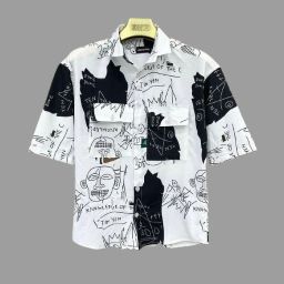 Men Boxy Fit Printed Cut Away Collar Casual Shirt-picture-7