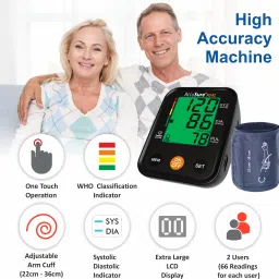 AccuSure AS02 fully automatic upper arm blood pressure monitor 3 Color Display AS02 Bp Monitor image 4