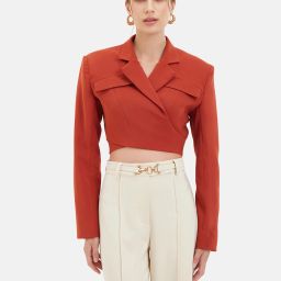 Women Solid Single Breasted Formal Blazer-image-36