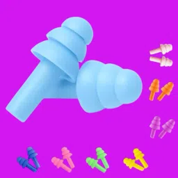 4 Pairs Ear Plugs Soft Silica Gel Noise Reduction-Random Color (Multicolor)-2B Ear Plug-image-39