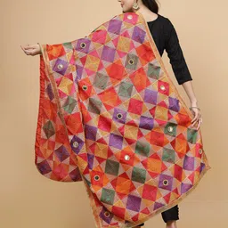 Clora Creation Ethnic Motifs Printed Mirror Work Dupatta image 2
