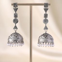 Priyaasi Silver Plated Contemporary Jhumkas-36