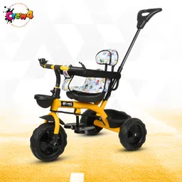 crew4 Parent Handle Tricycle With Soft Seat,Front-Back Basket,Safety Harness,Footrest ER 04 Tricycle-picture-31