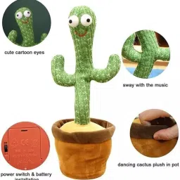 Dancing Talking Cactus Plush Toy, Wriggle, Singing, Repeats What You Say-809-image-46