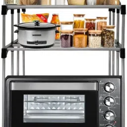 Utensil Kitchen Rack Multi Functional MicroWave Kitchen Rack Carbon Steel-image-16
