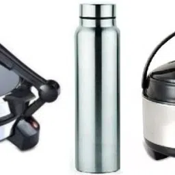 Combo Of Steel Water Bottle & Steel Casserole & Roti and Khakra Maker-7