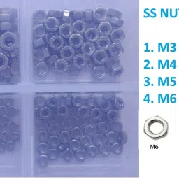 gsk cut Nut S202 Hex Nut 200 pcs, M3 / M4 / M5 / M6 Set Kit image 2