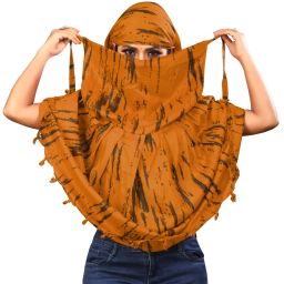Printed Cotton Blend Women Gold Scarf-image-30
