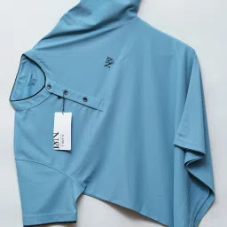 Men Solid Henley Neck Polycotton Blue T-Shirt-image-84