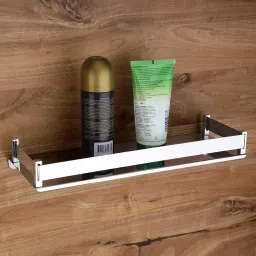 Single Layer Multipurpose Bathroom Rack Shelf / Silver Towel Holder-image-14