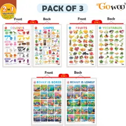 Packof3|2IN1COLORS&SHAPES,FRUITS&VEGETABLES&BENNYISBORED&LONELYCharts-12