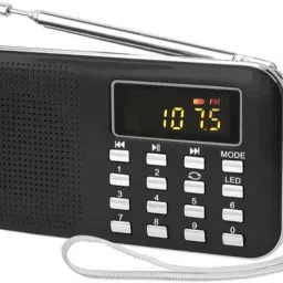 JAXTER Black Pocket Mate with USB, SD Card and Headphone Jack FM Radio FM Radio-6