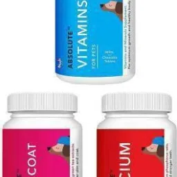 Absolute Vitamins, Skin + Coat & Calcium Tablet, 50 Pieces Pack of 3 Chicken 0.6 kg (3x0.2 kg) Dry Adult Dog Food-image-55