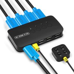 RyzCare HDMI USB KVM Switch Selector for 2 Computers Share Keyboard Mouse Printer Media 0 cm KVM Console-28