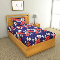 160 TC Polycotton, Microfiber, Cotton Blend Single 3D Printed Flat Bedsheet-image-95