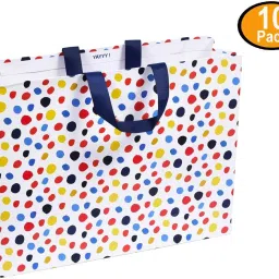 Gift Paper Bag -"Colorful Polka" - Extra Large (15 x 12 x 4 Inch) Printed Party Bag-image-42