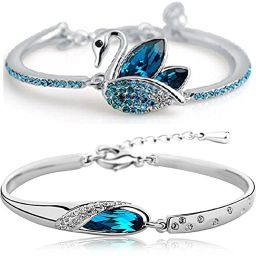 Alloy Silver Coated Bracelet Set-image-58