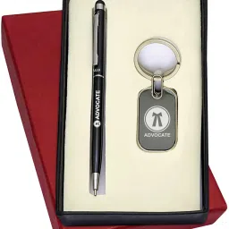 Advocate Logo Slim Design Black Body Metal Ball Pen-image-21