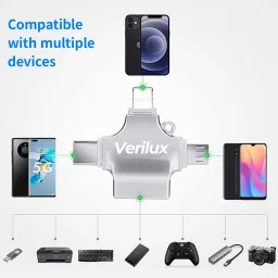Verilux Lightning, USB, Micro USB, USB Type C OTG Adapter image 2