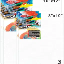 8 X 10 & 10 X 12 Inch Size, A4 Canvas Boards for Painting, Different Size Combo Pack Cotton Medium Grain Board Canvas (Set of 5)-6