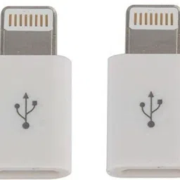 Tech-X White 8 Pin to Micro USB Adapter Metal Pack of 2 Phone Converter-8