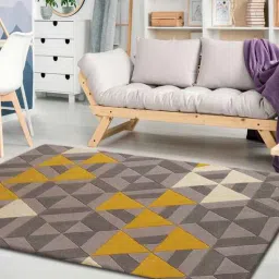 Buy Grey Geometric Wool 4 ft x 6 ft Hand Tufted Carpet by Joyrugs by Littlelooms-picture-15