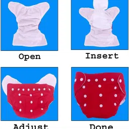 vsol Baby Cloth Diapers and Inserts/washable & reusable Diapers (Pack of 4)Multicolor image 3