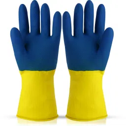 Heavy Duty Rubber Hand Gloves- 1 Pair|Cleaning, Gardening, Kitchen - Multi Wet and Dry Glove-28