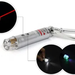 deepak badkur Laser Light , LED Flashlight + Torch Keychain + Laser Pointer ( Pack Of 1 ) With 3 Button Size Cell-35